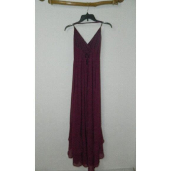 burgundy wine colored dresses Burgundy Sequin Lace-Up Back Long Prom Dress with Slit Burgundy / 2